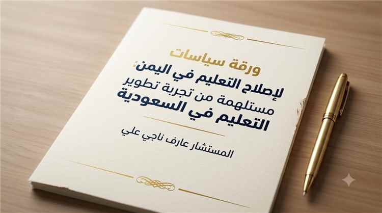 المستشار عارف ناجي علي يقدم ورقة سياسات لإصلاح التعليم في اليمن مستلهمة من تجربة تطوير التعليم في السعودية
