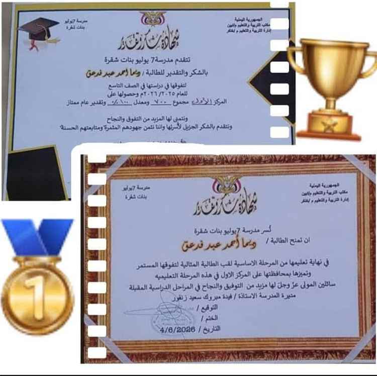 تهنئة بمناسبة التفوق والنجاح