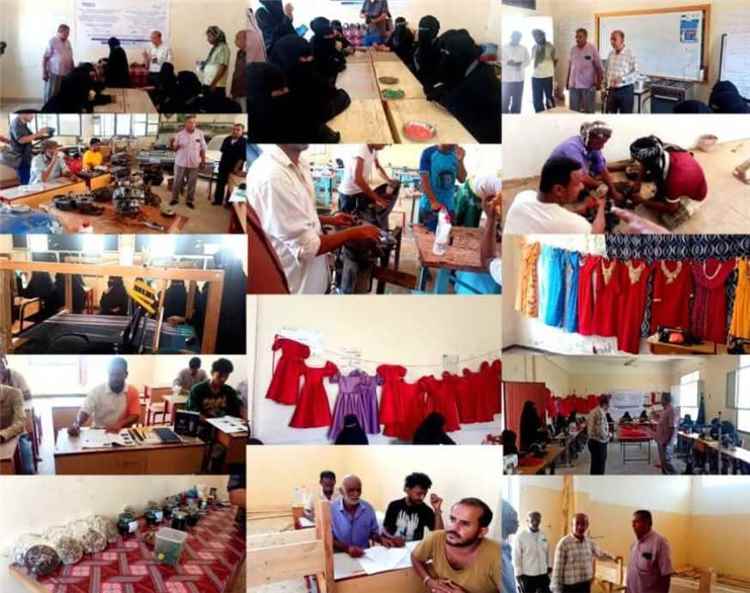 الجحيني والشدادي يتفقدان الدورات المهنية ضمن مشروع تمكين النساء والشباب في أبين