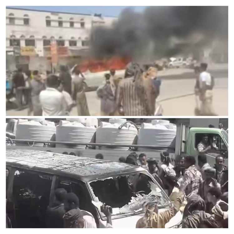 حريق مفاجئ يلتهم حافلة ركاب في عزان بشبوة