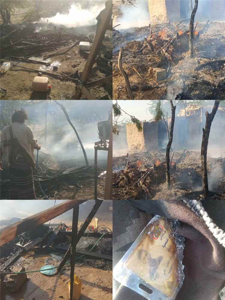 حريق يلتهم ثلاث عشش للنازحين في مخيم النجمة الحمراء بخنفر ويشرّد سكانها