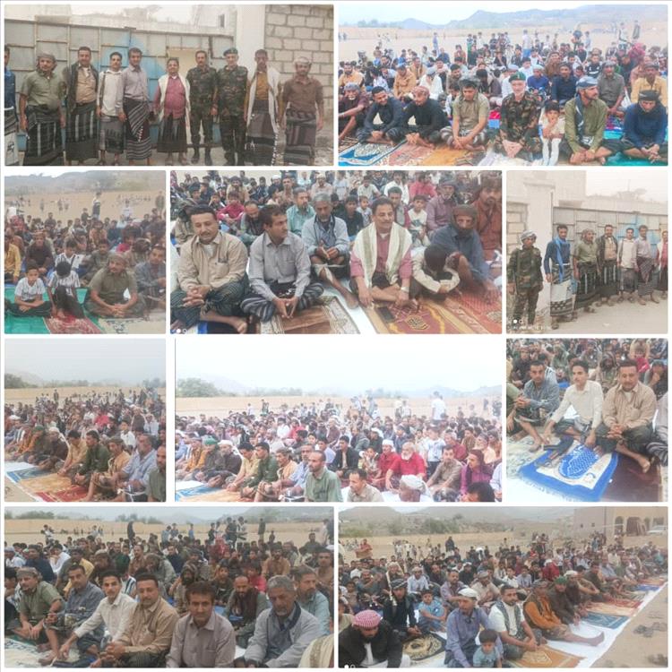 القحيم يؤدي صلاة عيد الفطر المبارك وسط جمع غفير من المواطنين..ويقوم بزيارة إلى إدارة  آمن المديرية