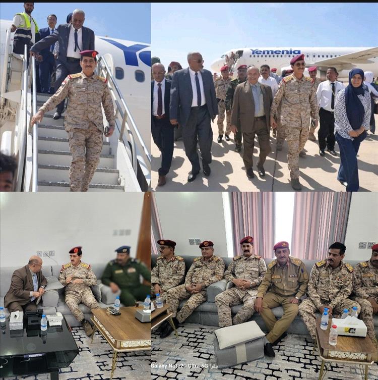 وزير الدفاع يصل المكلا في زيارة ميدانية للوحدات العسكرية