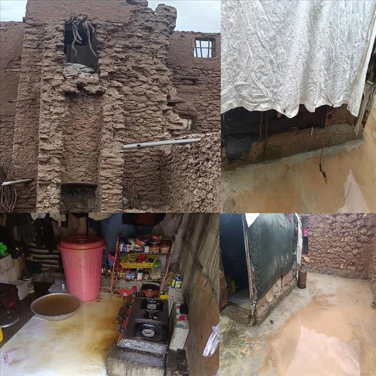 تعرض منزل الإعلامي الرياضي يسلم الحفشاء في شبوة لأضرار كبيرة جراء المنخفض الجوي