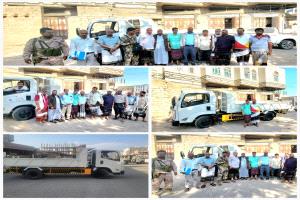 مدير عام قعطبة بكر الشاعري يستلم دعماً من منظمة البحث عن ارضية مشتركة لصندوق النظافة والتحسين بالمديرية