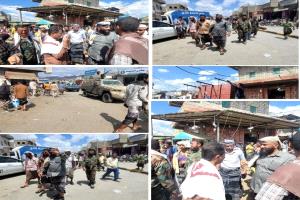 لحج..حملة لإزالة ورفع  العشوائيات بالسوق المركزي في طورالباحة