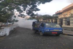 استمرار حملة الرش الضبابي لمكافحة البعوض بمديرية صيرة بالعاصمة عدن