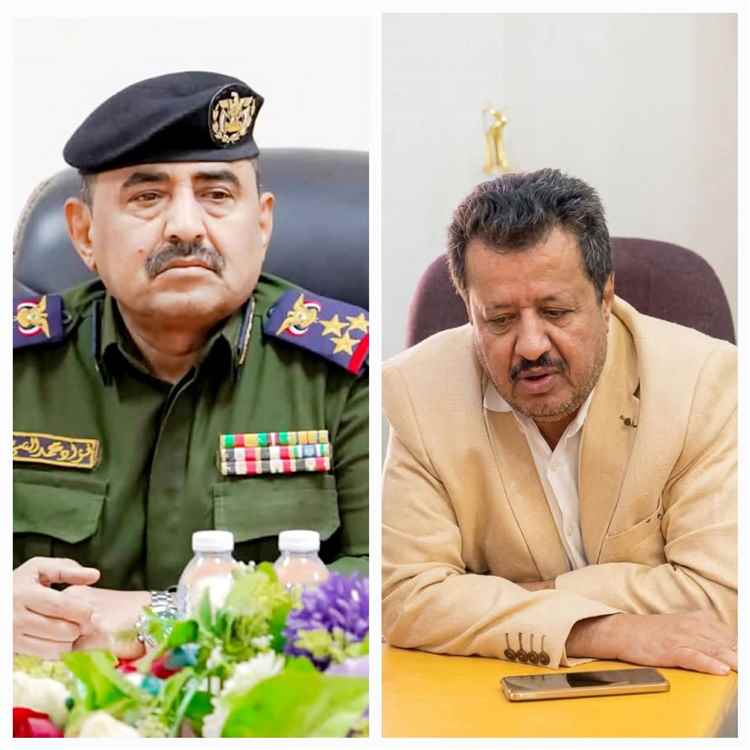 مدير عام شرطة شبوة يبعث برقية عزاء ومواساة في وفاة مدير عام مديرية رضوم هادي سعيد الخرماء