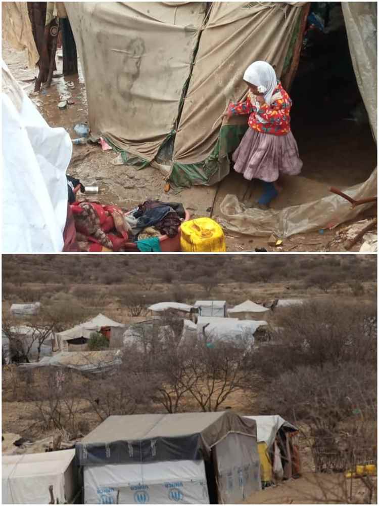 بين مطرقة السيول وسندان الصيف .. تفاقم معاناة النازحين في مخيمات مودية بأبين