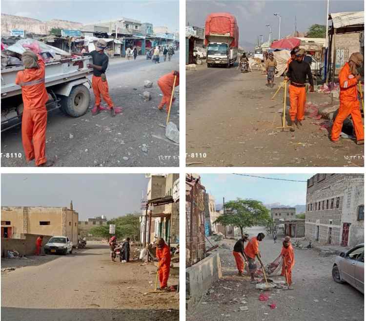 بتوجيهات مدير عام المحفد.. صندوق النظافة ينفذ حملة نظافة شاملة للشارع العام والفرعية بمركز المديرية