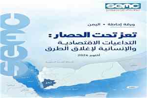 مركز الدراسات والإعلام الاقتصادي يحذر من تفاقم الأزمة الاقتصادية والإنسانية في تعز جراء إغلاق الطرق