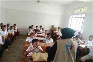 البركة للتنمية تنفذ توعية حول العودة إلى المدرسة ومخاطر التسرب الدراسي في أبين