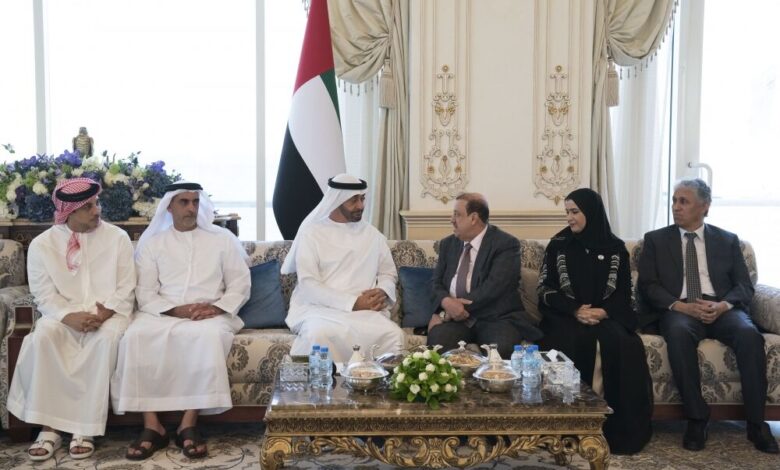 ولي عهد أبوظبي محمد بن زايد يستقبل رئيس مجلس النواب